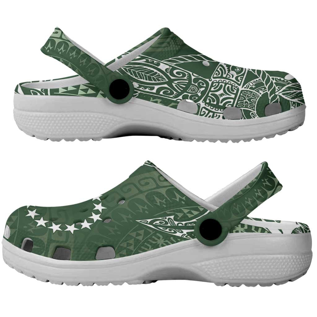 Sage Green Kuki Airani Tapakau Clogs Shoes Tribal Anchor Mix Tiare