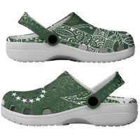 Sage Green Kuki Airani Tapakau Clogs Shoes Tribal Anchor Mix Tiare