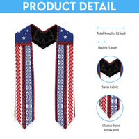 Samoa Flag Graduation Stole Ula Fala With Samoan Siapo LT05 - Polynesian Pride
