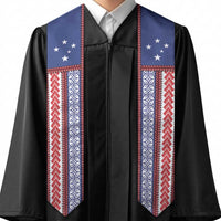Samoa Flag Graduation Stole Ula Fala With Samoan Siapo LT05 - Polynesian Pride
