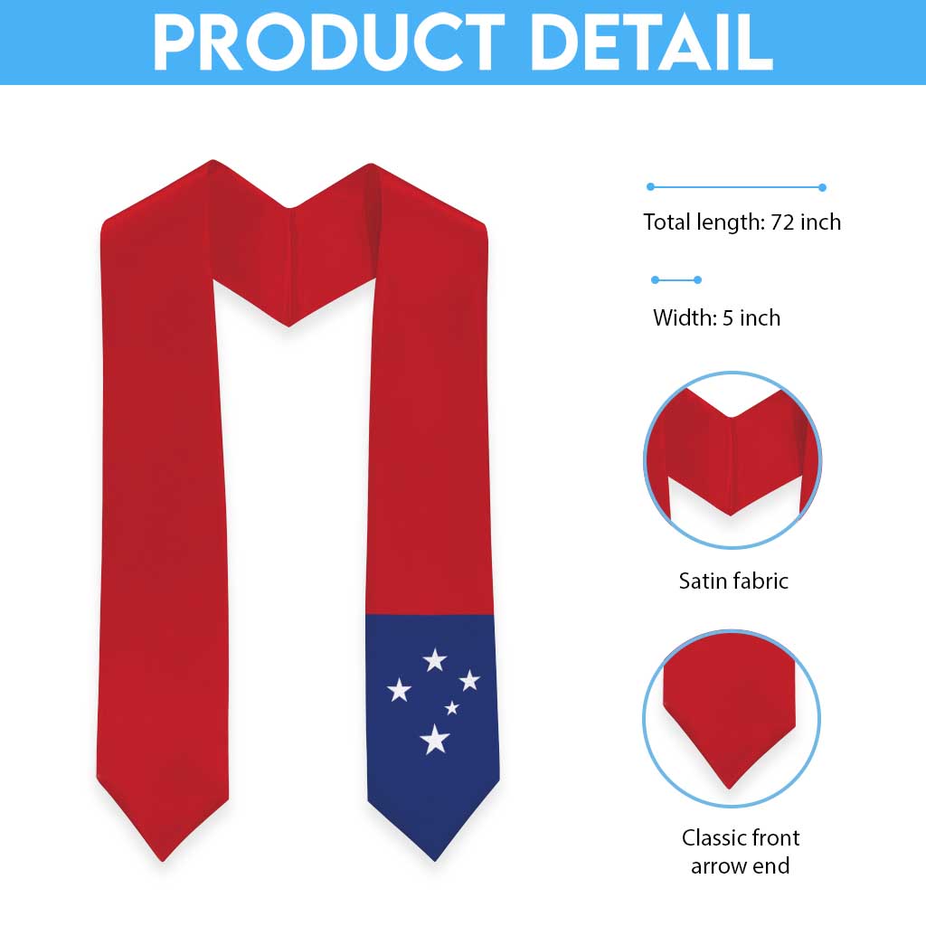 Samoa Graduation Stole Flag Style LT05 - Polynesian Pride