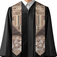 Samoa Siapo Elegant Graduation Stole Hibiscus Chocolate Brown Motifs LT05 - Polynesian Pride