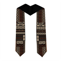 Samoa Siapo Mamanu Custom Graduation Stole Black Waves Motifs LT7 - Polynesian Pride