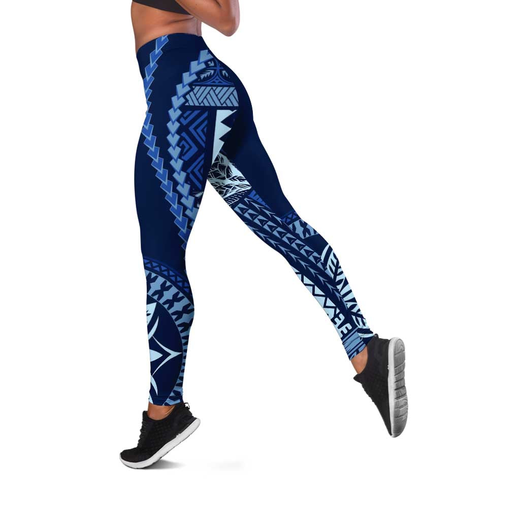 Samoa Siapo Motif Leggings Classic Style - Bue Ver LT7 Blue - Polynesian Pride