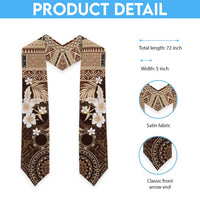 Samoa Siapo Pattern With Brown Hibiscus Graduation Stole LT05 - Polynesian Pride