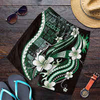 Samoa Siapo Tribal Pattern Shorts for Men Forest Green Polynesian Plumeria Tapa Motif LT9 Green - Polynesian Pride