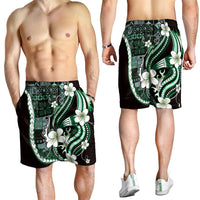 Samoa Siapo Tribal Pattern Shorts for Men Forest Green Polynesian Plumeria Tapa Motif LT9 - Polynesian Pride
