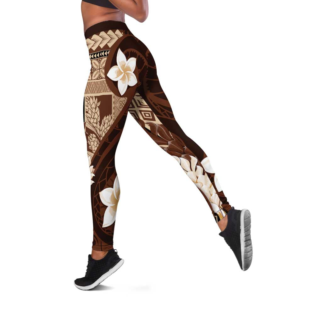 Samoa Teuila 2024 Leggings Samoan Siapo Pattern Brown Version LT05 Brown - Polynesian Pride