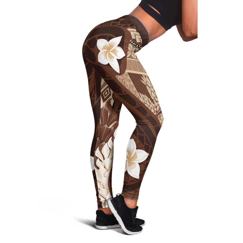 Samoa Teuila 2024 Leggings Samoan Siapo Pattern Brown Version LT05 - Polynesian Pride