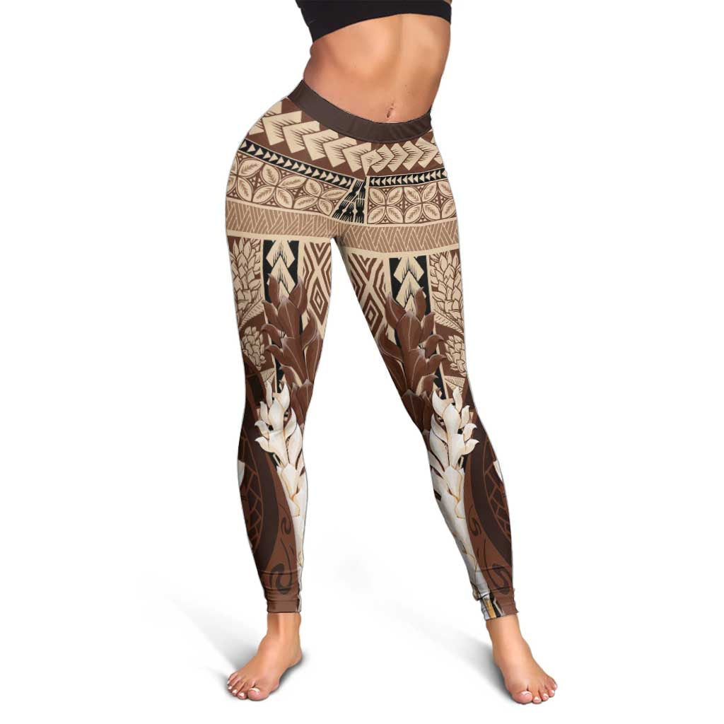 Samoa Teuila 2024 Leggings Samoan Siapo Pattern Brown Version LT05 - Polynesian Pride