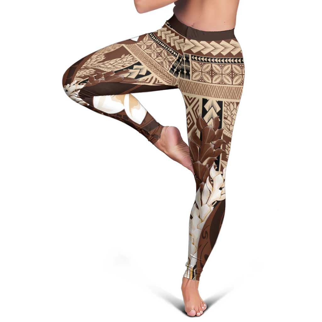 Samoa Teuila 2024 Leggings Samoan Siapo Pattern Brown Version LT05 - Polynesian Pride