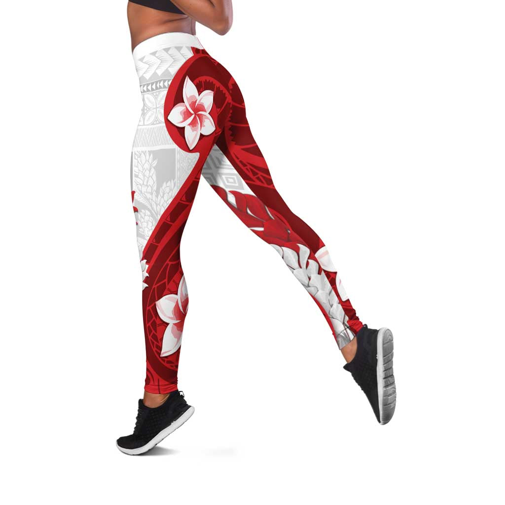 Samoa Teuila 2024 Leggings Samoan Siapo Pattern Red Version LT05 Red - Polynesian Pride