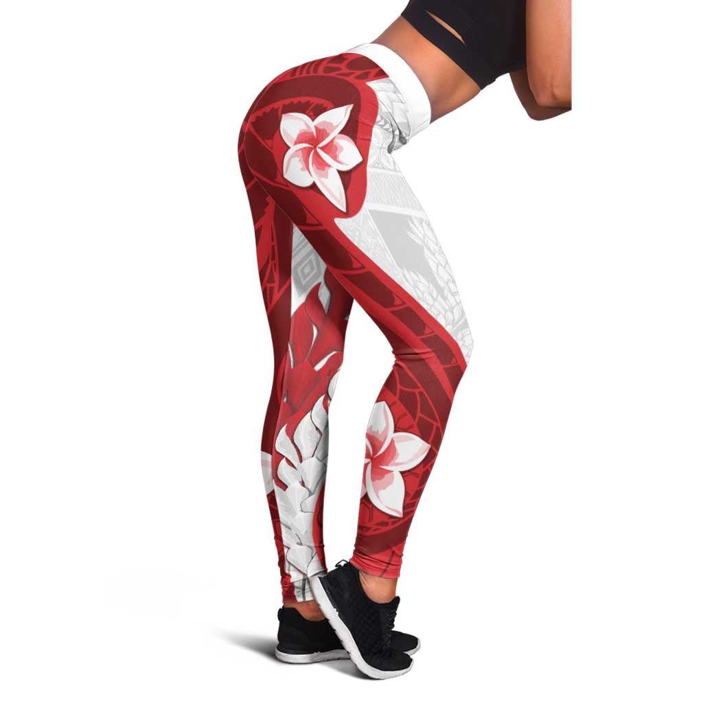 Samoa Teuila 2024 Leggings Samoan Siapo Pattern Red Version LT05 - Polynesian Pride