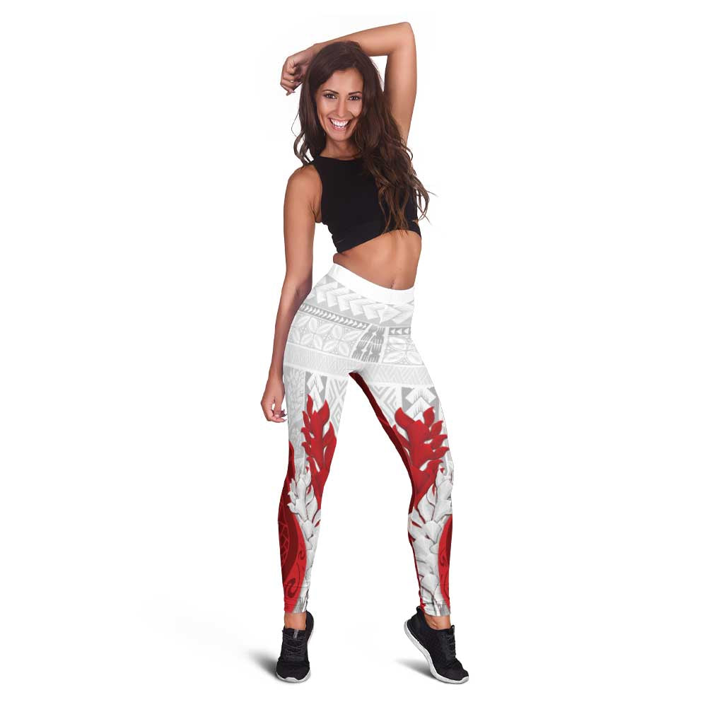 Samoa Teuila 2024 Leggings Samoan Siapo Pattern Red Version LT05 - Polynesian Pride