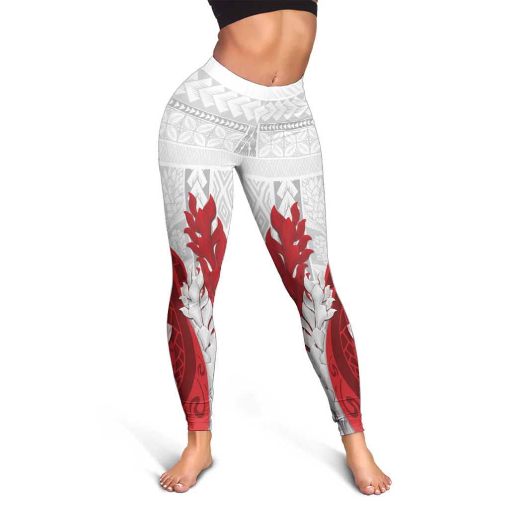 Samoa Teuila 2024 Leggings Samoan Siapo Pattern Red Version LT05 - Polynesian Pride