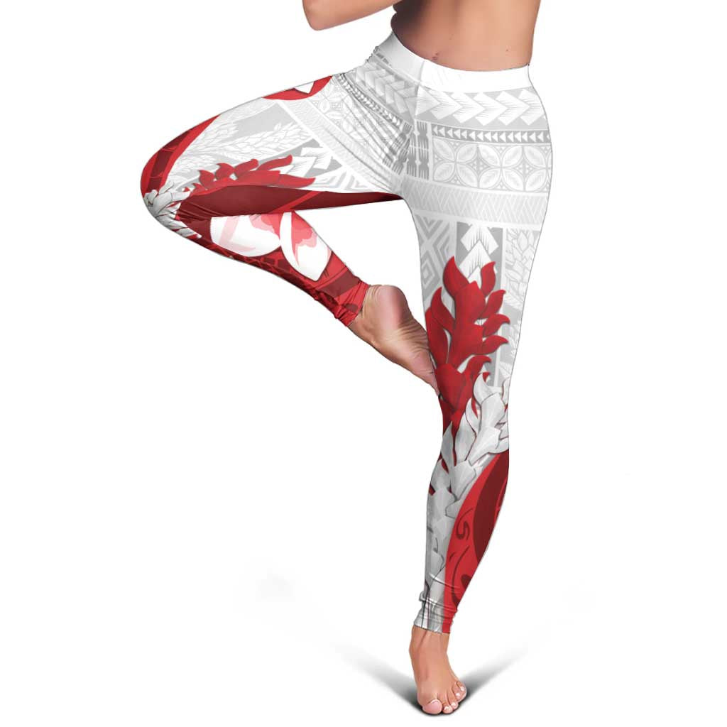 Samoa Teuila 2024 Leggings Samoan Siapo Pattern Red Version LT05 - Polynesian Pride