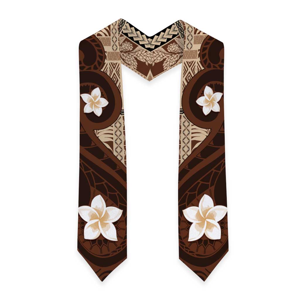 Samoa Teuila Graduation Stole Samoan Siapo Pattern Brown Version LT05 - Polynesian Pride
