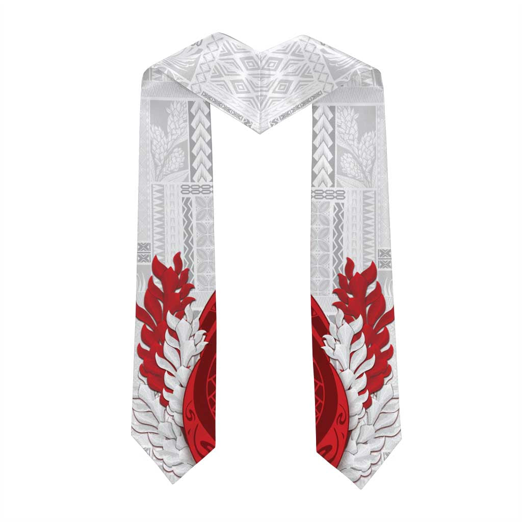 Samoa Teuila Graduation Stole Samoan Siapo Pattern Red Version LT05 - Polynesian Pride