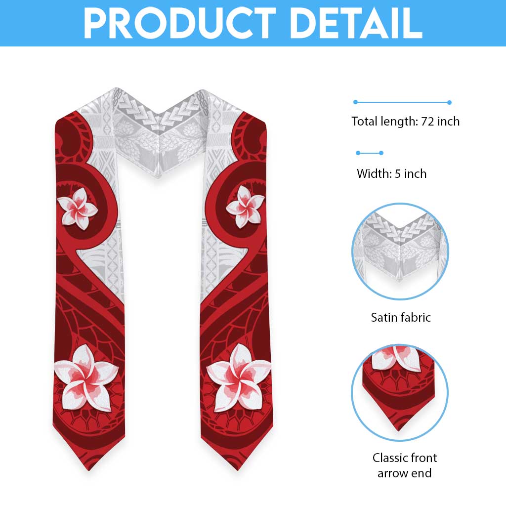 Samoa Teuila Graduation Stole Samoan Siapo Pattern Red Version LT05 - Polynesian Pride