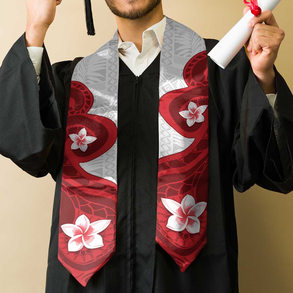 Samoa Teuila Graduation Stole Samoan Siapo Pattern Red Version LT05 - Polynesian Pride