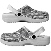 Samoan DNA Art Tattoo Clogs Shoes Polynesian Pattern White Color LT03 - Polynesian Pride