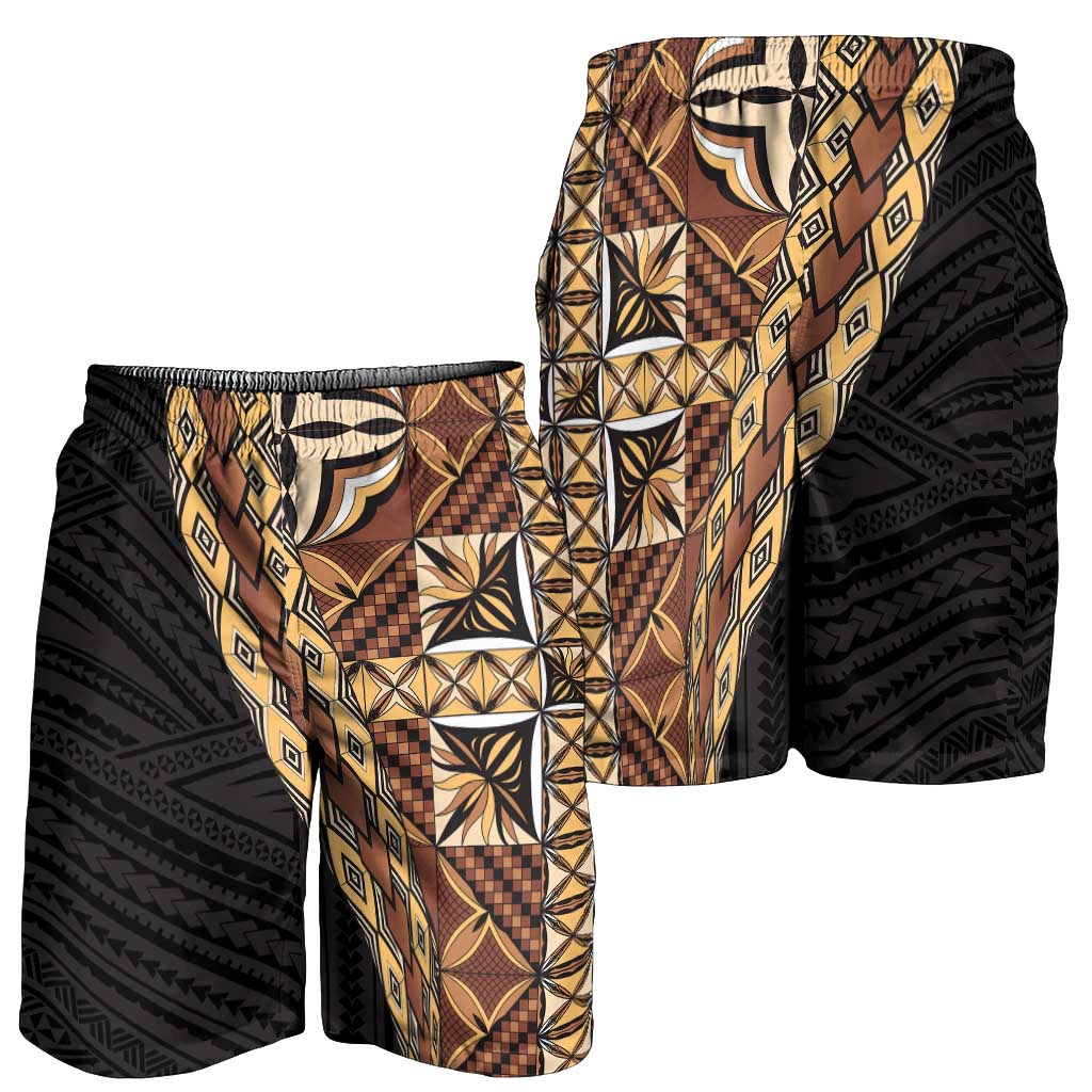 Samoan Siapo Shorts for Men Tatau Pattern Half Style Retro Mode LT03 - Polynesian Pride