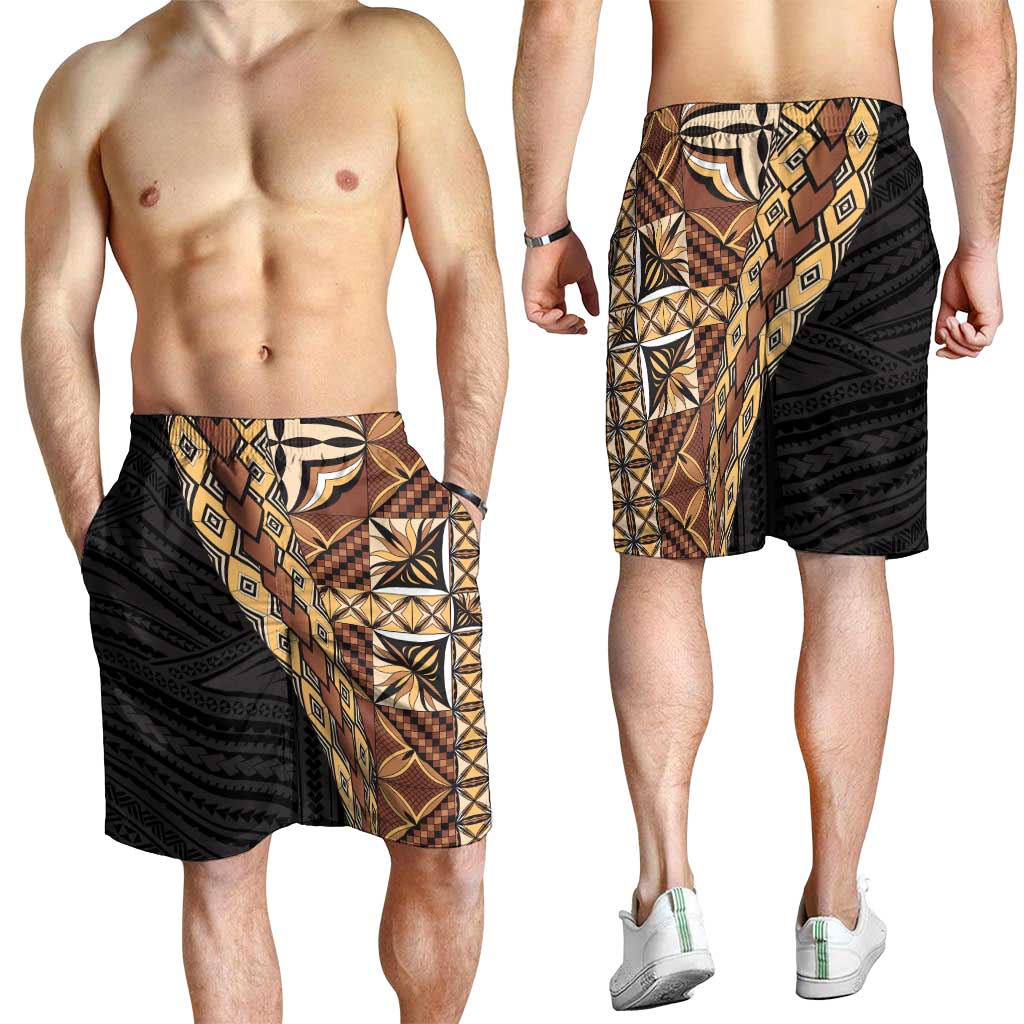 Samoan Siapo Shorts for Men Tatau Pattern Half Style Retro Mode LT03 - Polynesian Pride