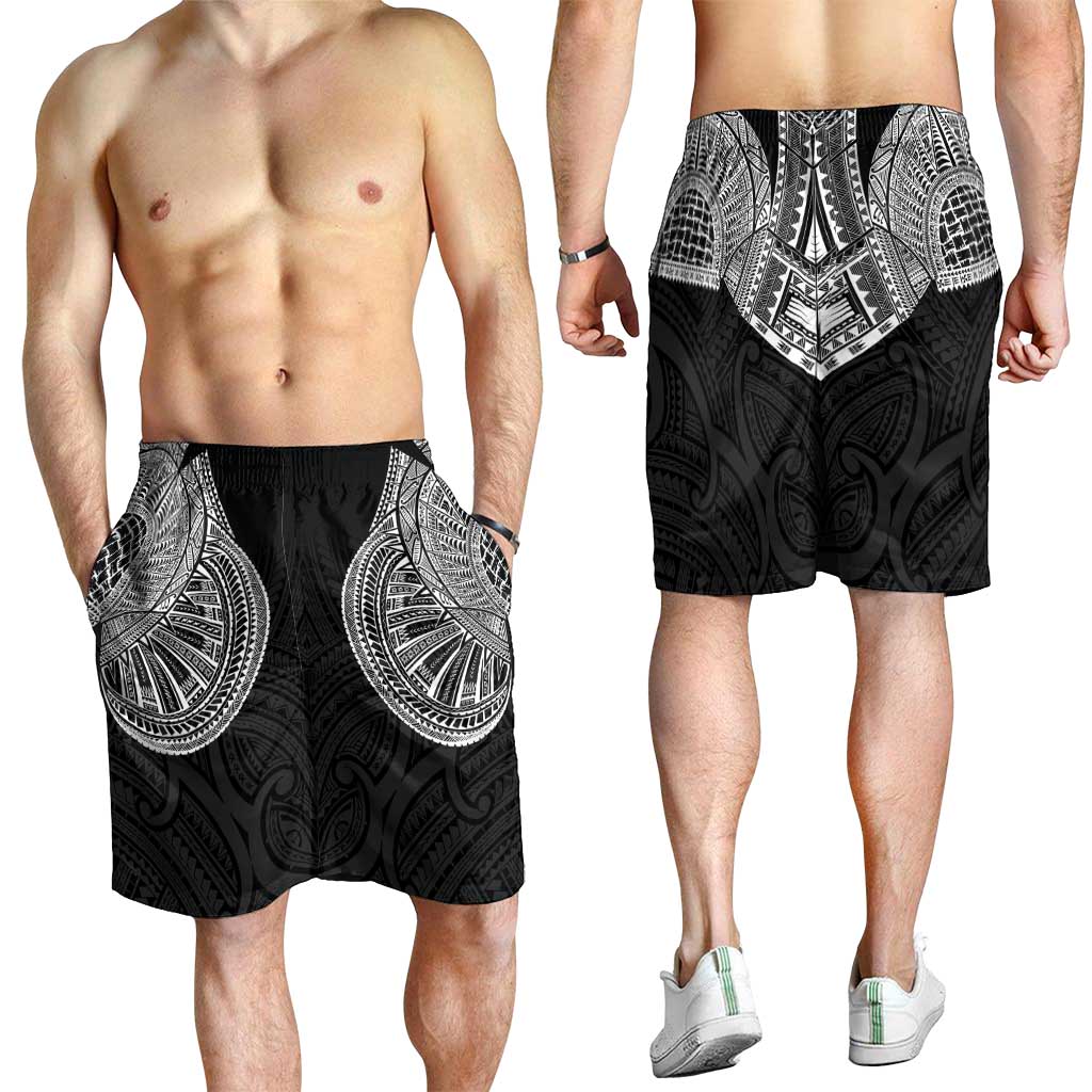 Samoan Traditional Art Tattoos Shorts for Men Tatau Roman Reigns Black Color - Polynesian Pride