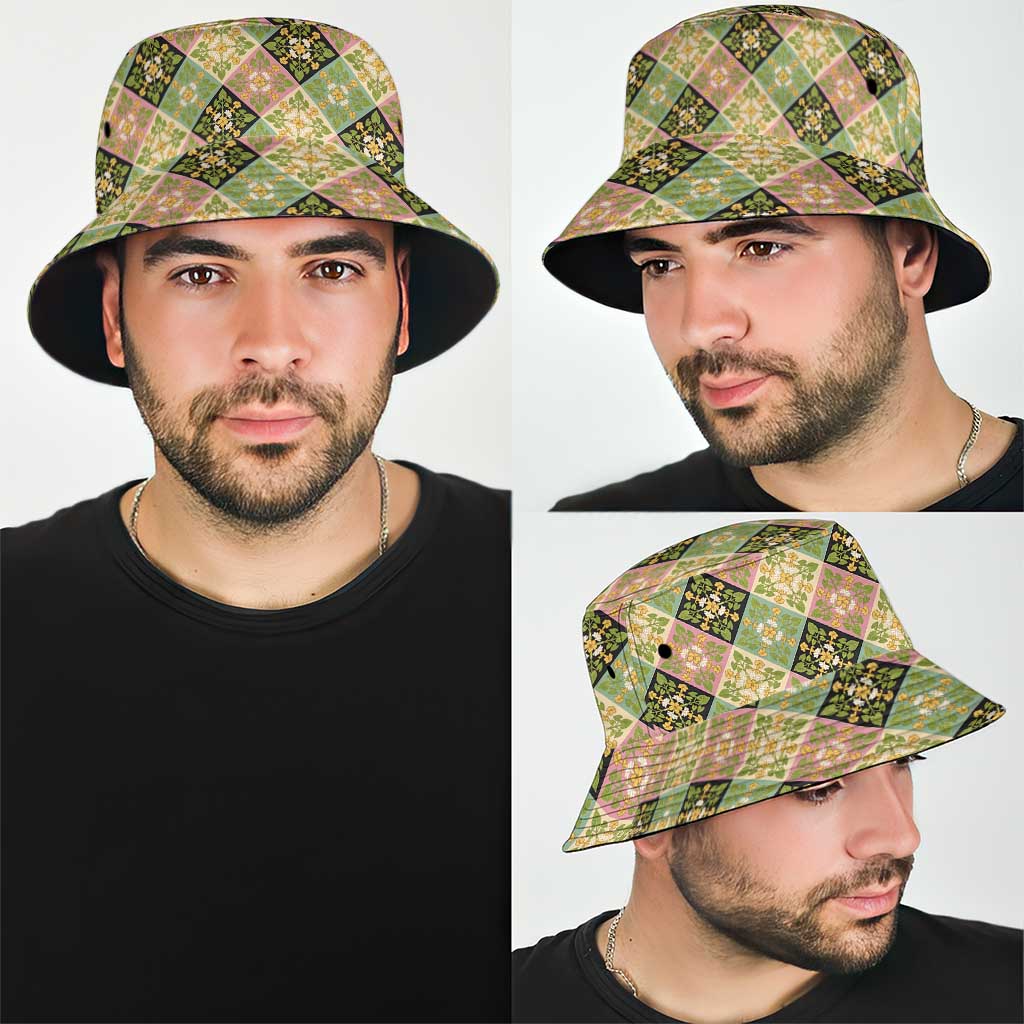 Seamless Pattern Puakenikeni and Kalo Bucket Hat - Polynesian Pride