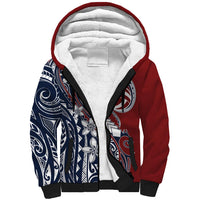 CUSTOMER REQUEST - SAEVB - 231225 Sherpa Hoodie LT7 Unisex Red Blue - Polynesian Pride