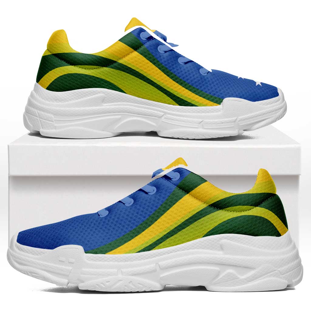 Solomon Islands Chunky Sneakers Flag-Inspired Curve Style LT05 Green - Polynesian Pride