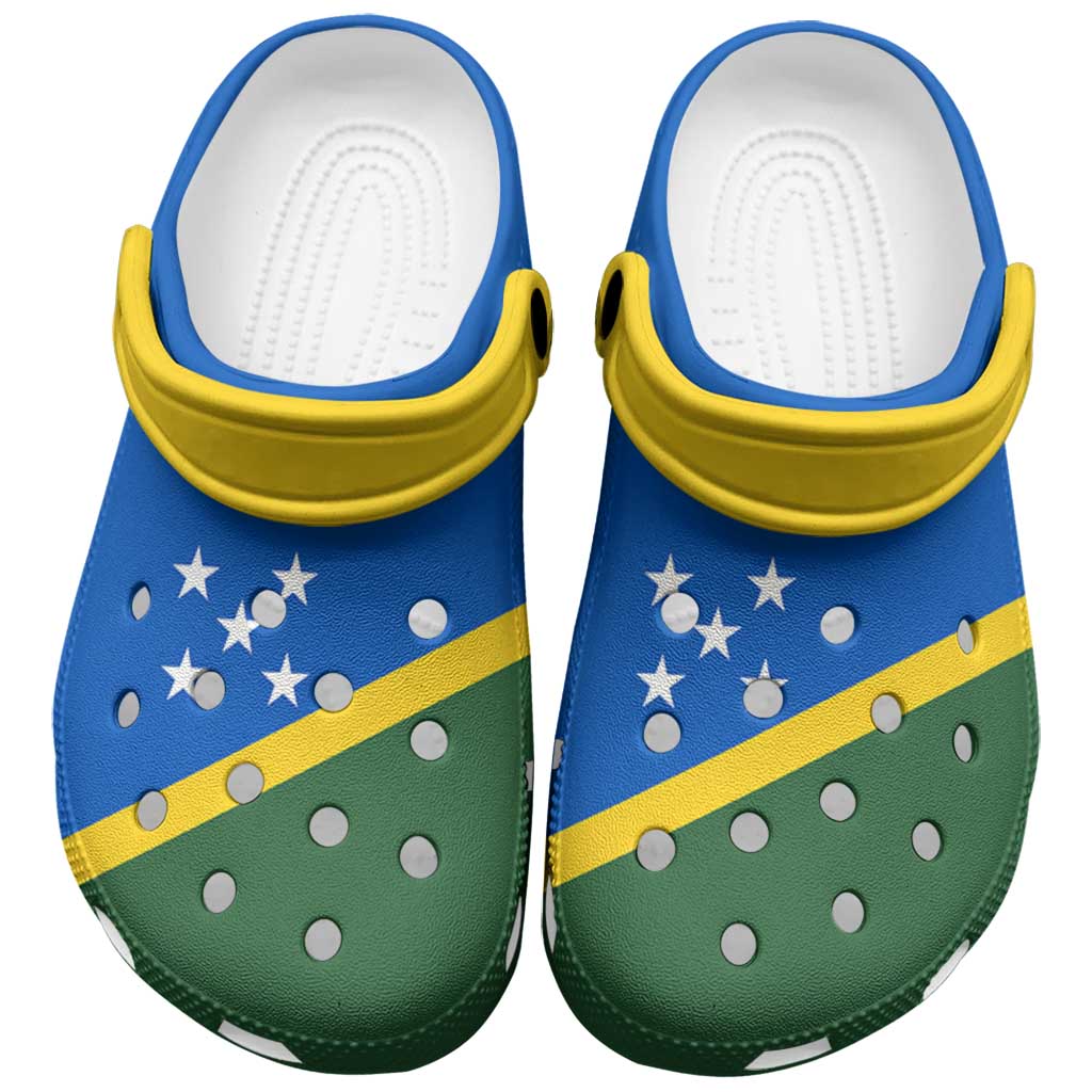 Solomon Islands Clogs Shoes Heritage Palette Flag-Inspired - Polynesian Pride