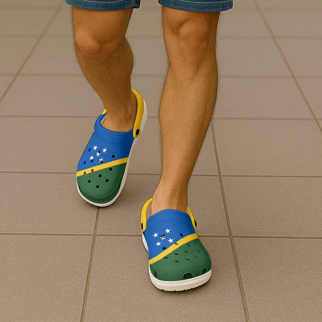 Solomon Islands Clogs Shoes Heritage Palette Flag-Inspired - Polynesian Pride