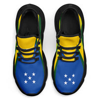 Solomon Islands Clunky Sneakers Flag-Inspired Curve Style LT05 - Polynesian Pride
