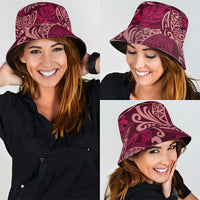 Sweet Pink Monstera Bucket Hat Polynesian Tribal Pattern - Polynesian Pride