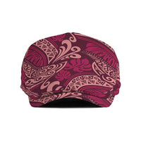 Sweet Pink Monstera Jeff Hat Polynesian Tribal Pattern - Polynesian Pride