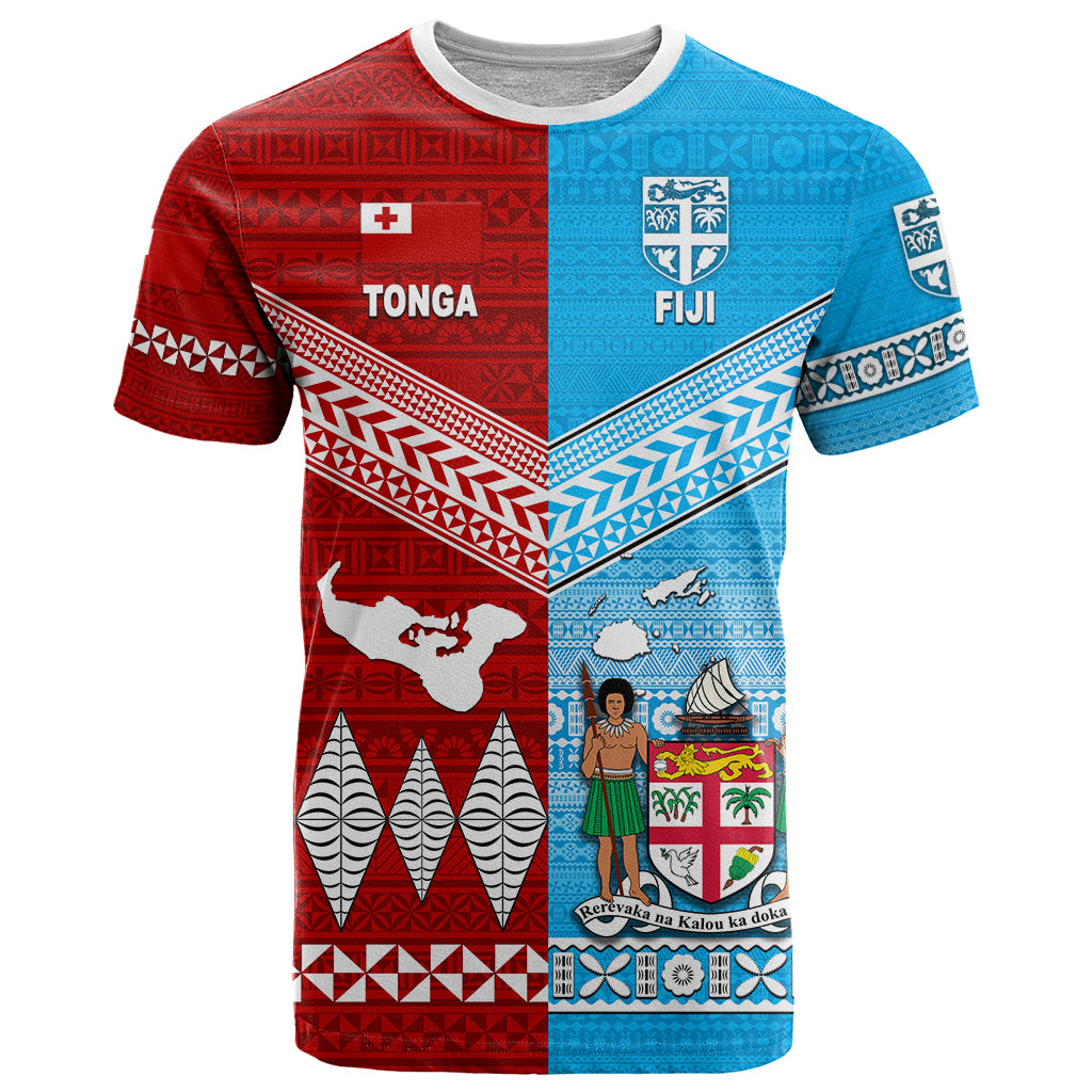 Tonga Ngatu and Fiji Tapa T Shirt Together LT8