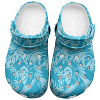Tahiti Ninamu Tiare Floral Clogs Shoes Monstera Palm Tropical Leaves - Polynesian Pride