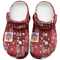 Tahiti Oaoa I Teie Noera Clogs Shoes Pacific Patchwork Xmas Vibes - Polynesian Pride