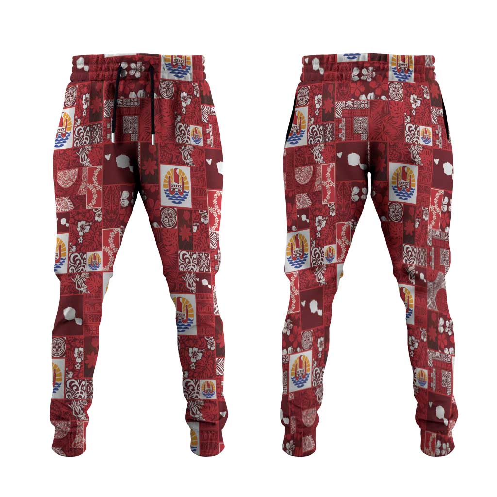 Tahiti Oaoa I Teie Noera Jogger Pants Pacific Patchwork Xmas Vibes - Polynesian Pride