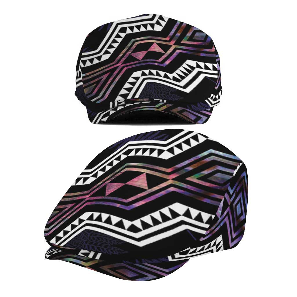 Taniko Aotearoa Mix Paua Shell Jeff Hat Niho Taniwha Lilac Glitter - Polynesian Pride