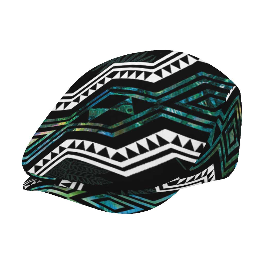 Taniko Aotearoa Mix Paua Shell Jeff Hat Niho Taniwha Turquoise Glitter - Polynesian Pride