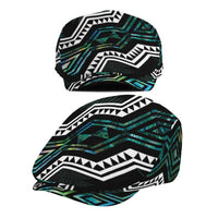 Taniko Aotearoa Mix Paua Shell Jeff Hat Niho Taniwha Turquoise Glitter - Polynesian Pride