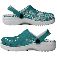 Teal Kuki Airani Tapakau Clogs Shoes Tribal Anchor Mix Tiare