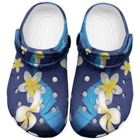 Teal Purple Banana Leaf Hawaii Clogs Shoes Lau Maia Plumeria Tropical Summer Vibes