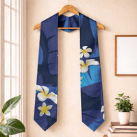 Teal Purple Banana Leaf Hawaii Graduation Stole Lau Maia Plumeria Tropical Summer Vibes