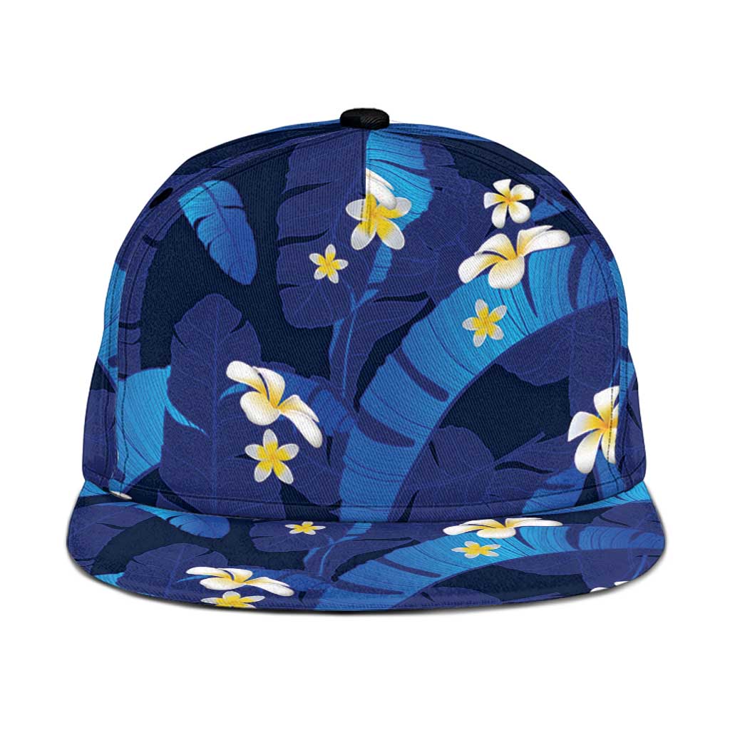 Teal Purple Banana Leaf Hawaii Snapback Cap Lau Maia Plumeria Tropical Summer Vibes