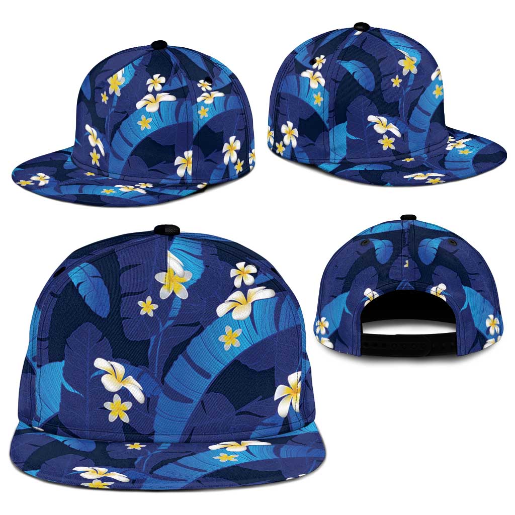 Teal Purple Banana Leaf Hawaii Snapback Cap Lau Maia Plumeria Tropical Summer Vibes