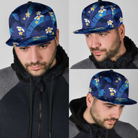 Teal Purple Banana Leaf Hawaii Snapback Cap Lau Maia Plumeria Tropical Summer Vibes