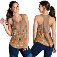 Terracotta Batik Papua-inspired Pattern Women Racerback Tank - Polynesian Pride